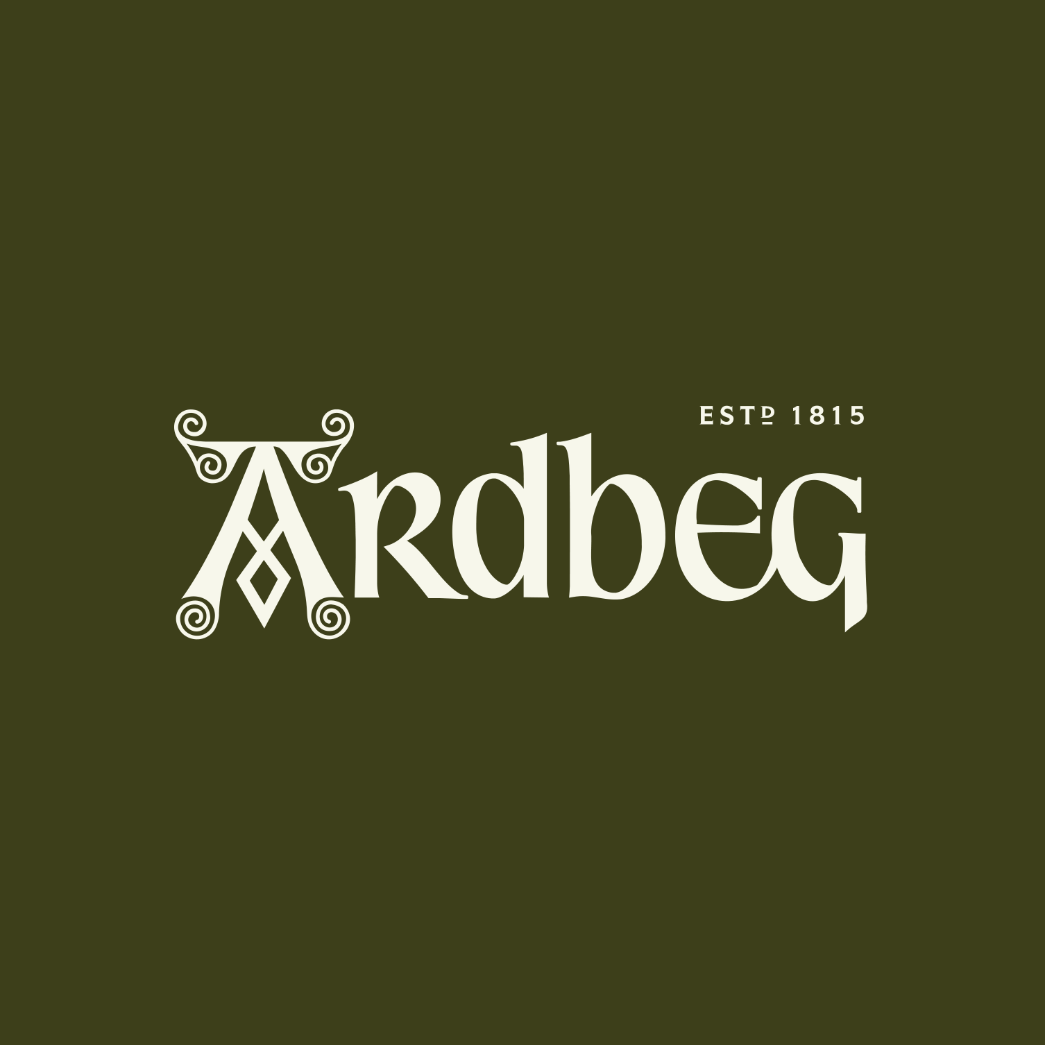 Ardbeg logo with ESTP 1815, representing the iconic Ardbeg whisky branding.
